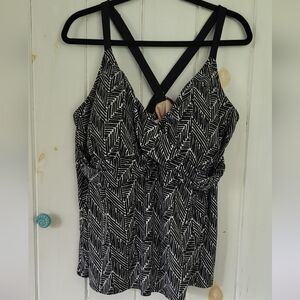 Ava & VIV Molded Cup Crisscross Back Tankini Swim Top